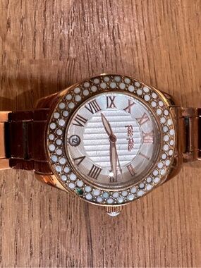 Rose Gold Crystal Accent Women's Bracelet Watch
